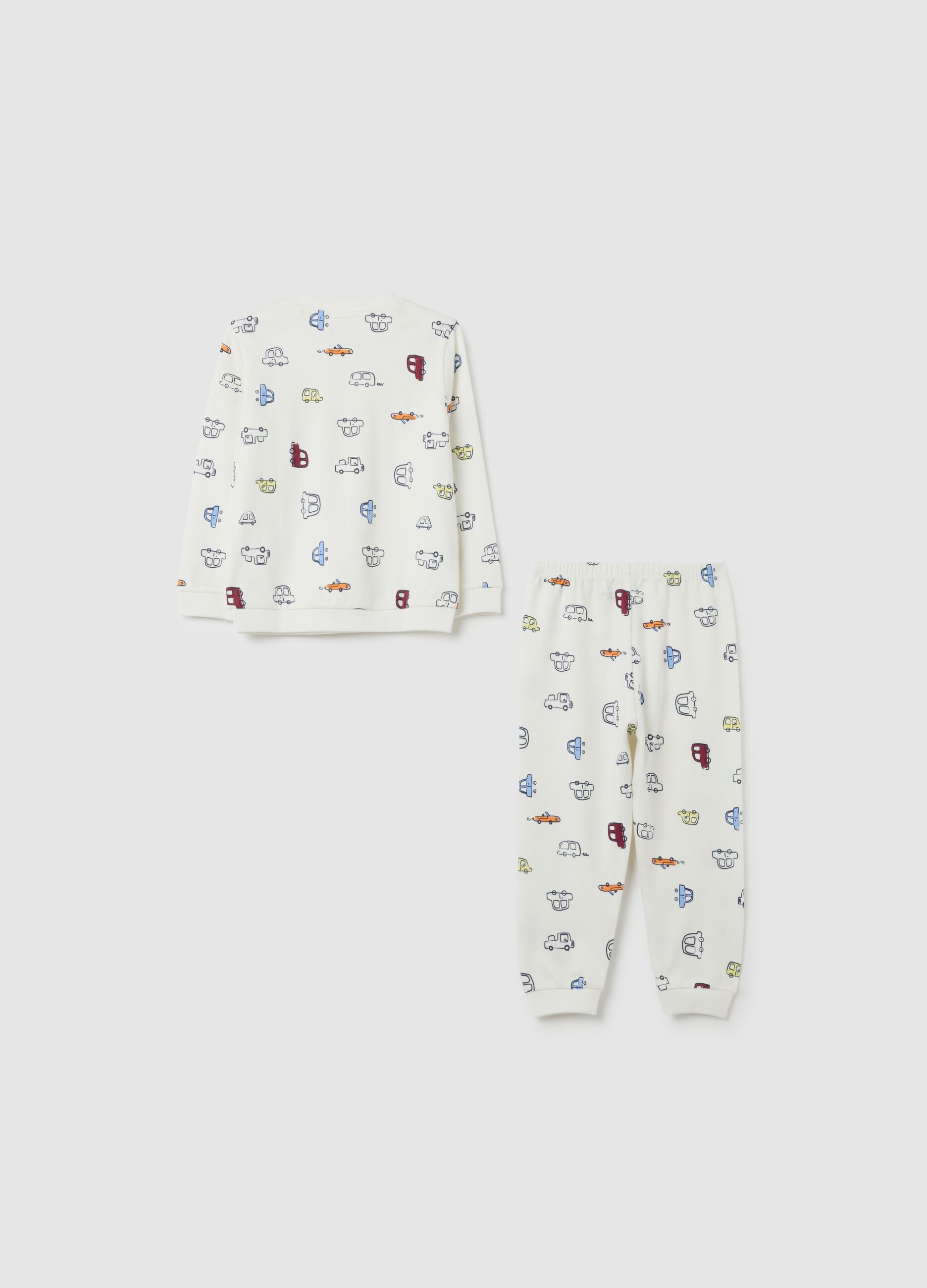 Pyjamas with colourful vehicle prints