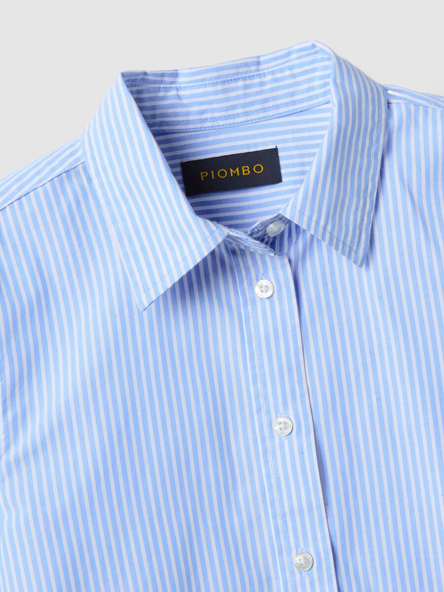 Light blue striped cotton shirt with regular fit_5