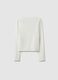 Girls' Slim Fit White Long Sleeve Cotton Blend Top_4
