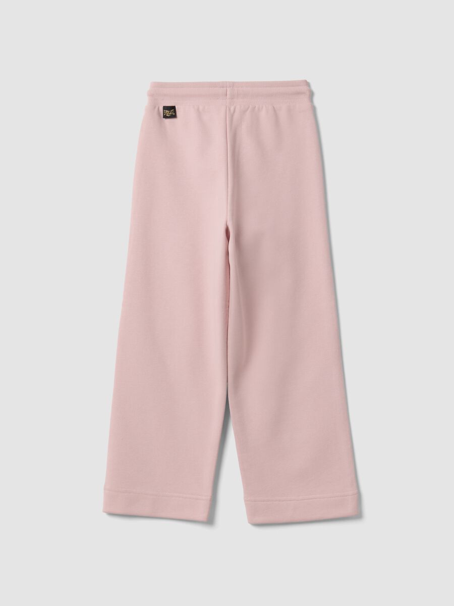 Pink cotton-blend jogger trousers with rhinestones, regular fit_1