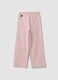Pink cotton-blend jogger trousers with rhinestones, regular fit_1
