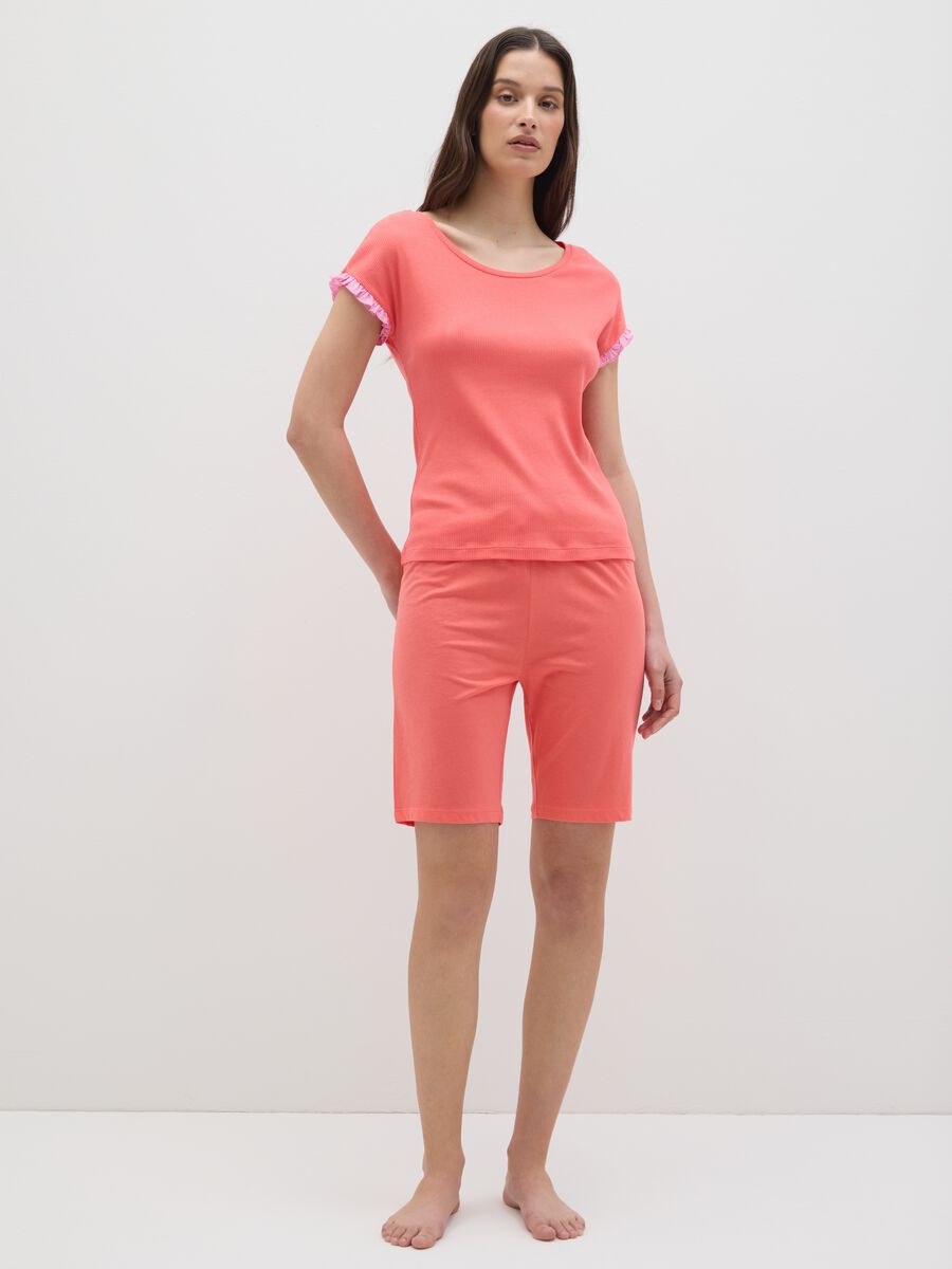 Women's summer outfit in pure pink cotton, regular fit_0