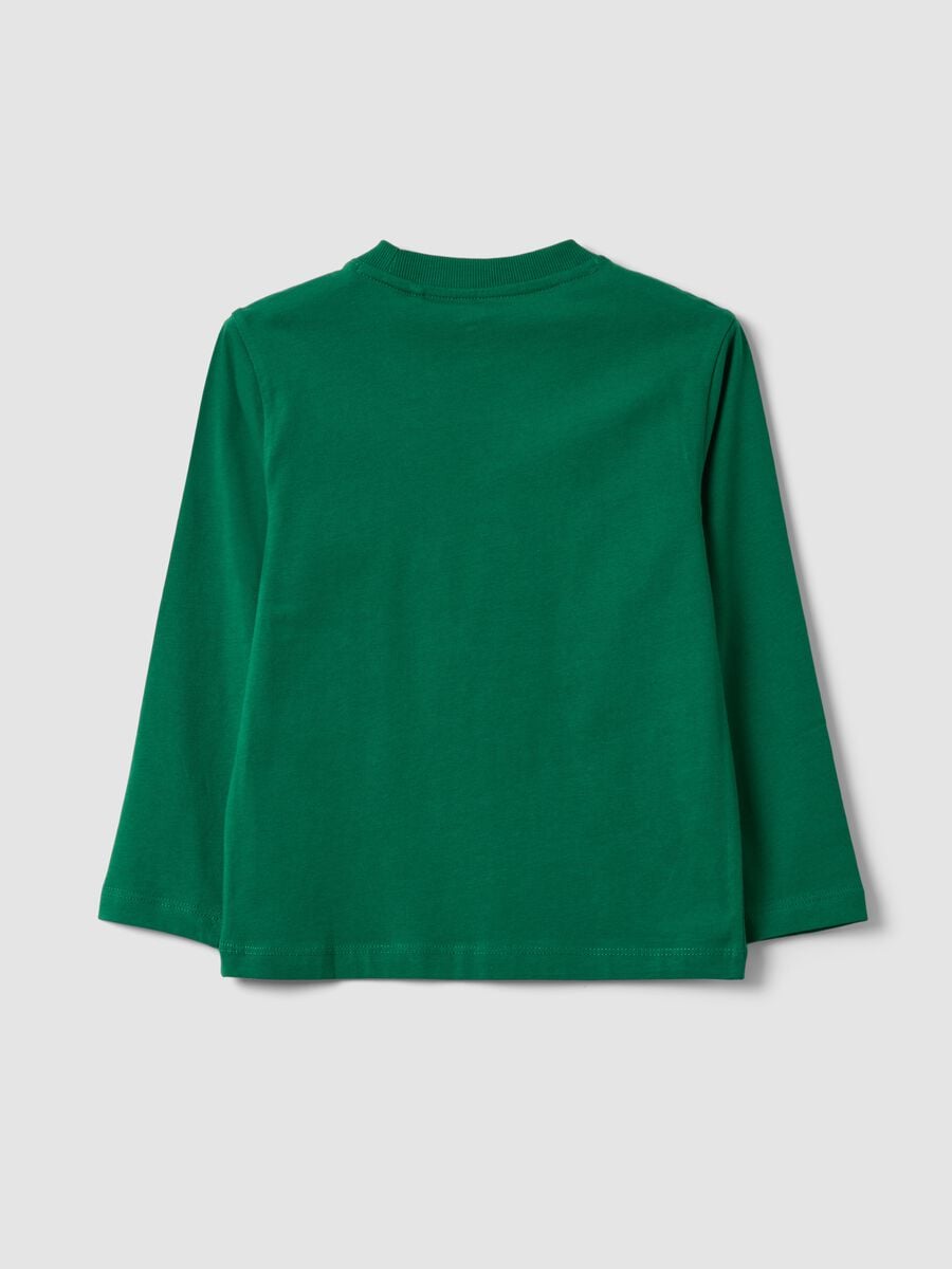 T-shirt verde in puro cotone organico con girocollo_1