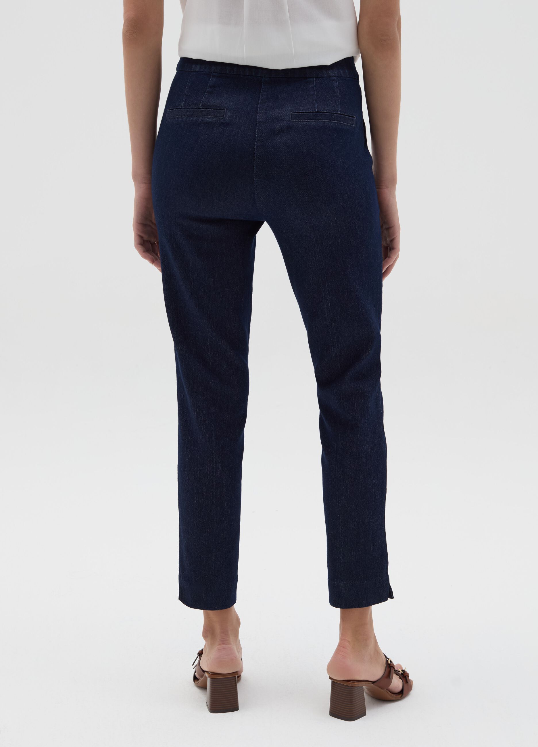 Cropped jeggings with splits