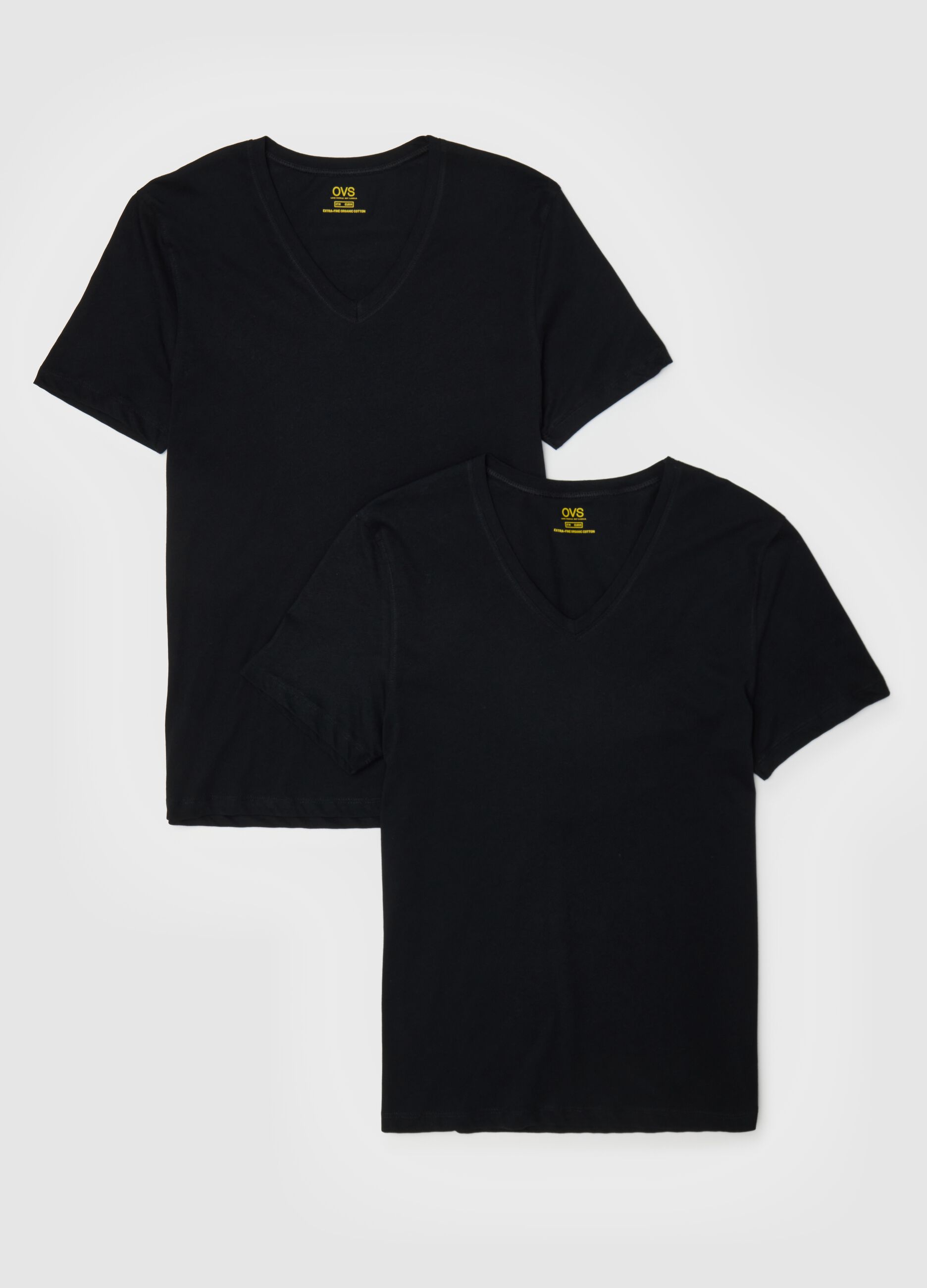 Men's T-shirt in pure black cotton regular fit
