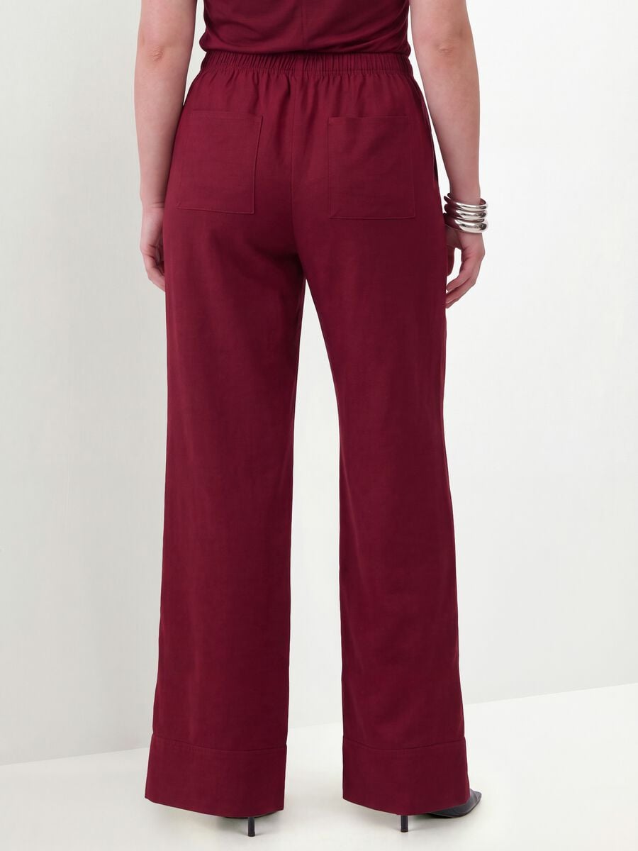 Red wide-leg trousers in viscose blend_2