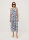 Blue pure viscose dress with floral print, regular fit_0