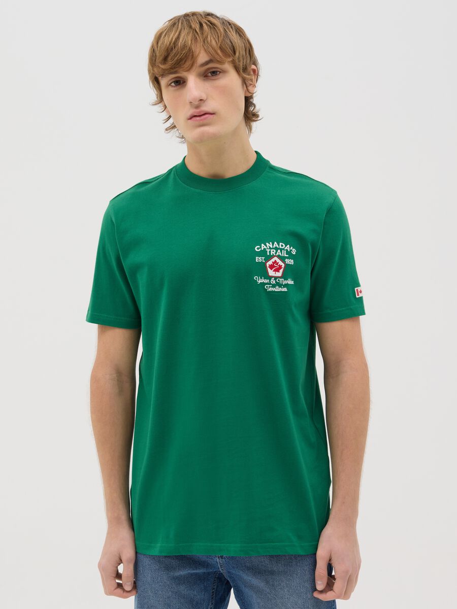Canada's Trail green T-shirt with embroidery_1