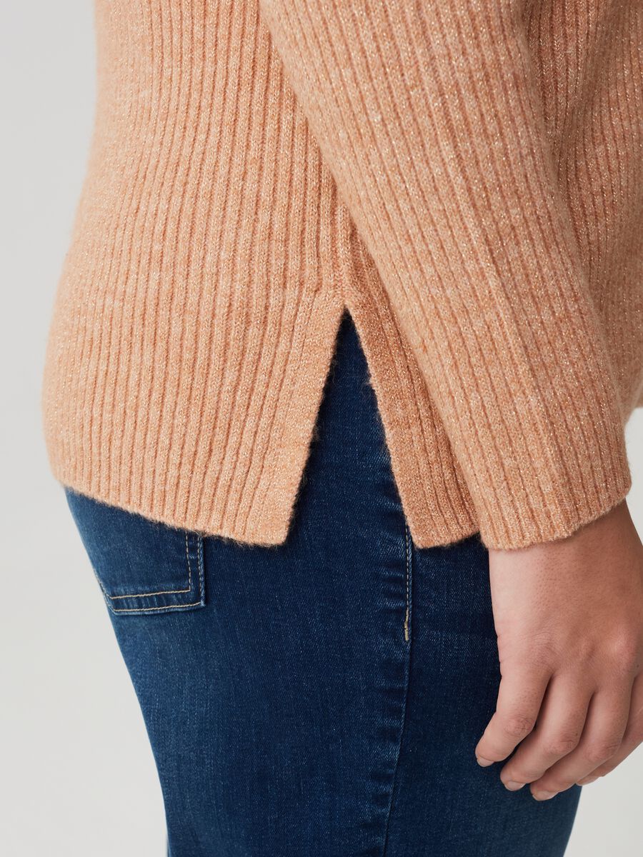 Maglia in lurex a coste con spacchi Curvy_3