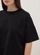 Black oversized crop top with round neckline_3