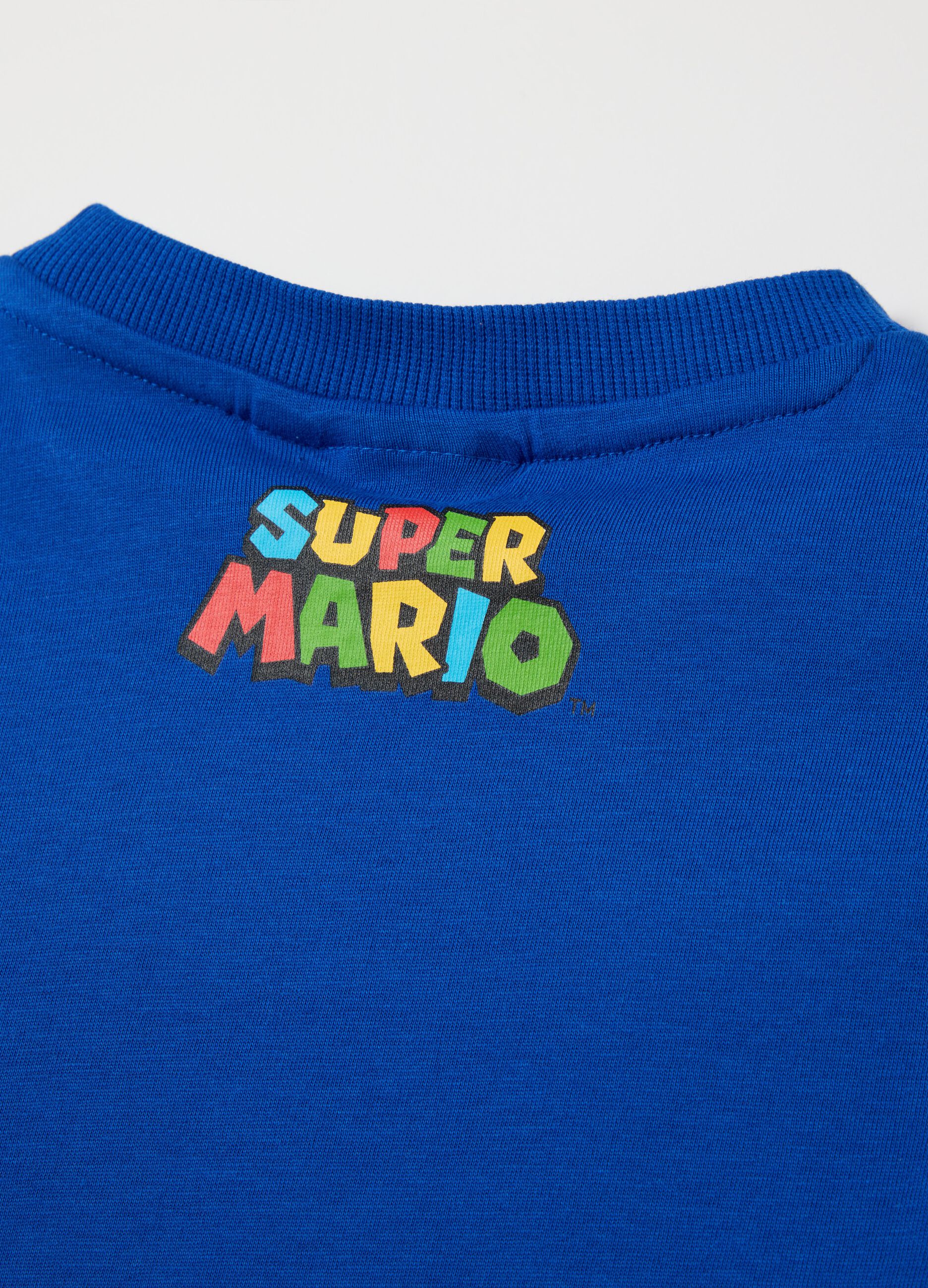 Blue cotton T-shirt with Super Mario™ print