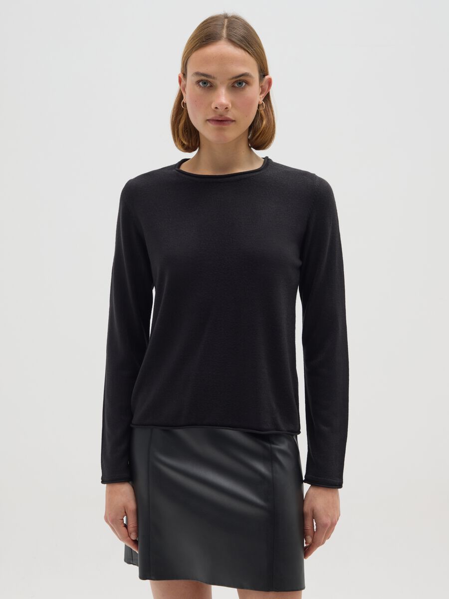 Maglione nero in puro acrilico_0