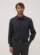 Grey pure cotton twill shirt, regular fit_0
