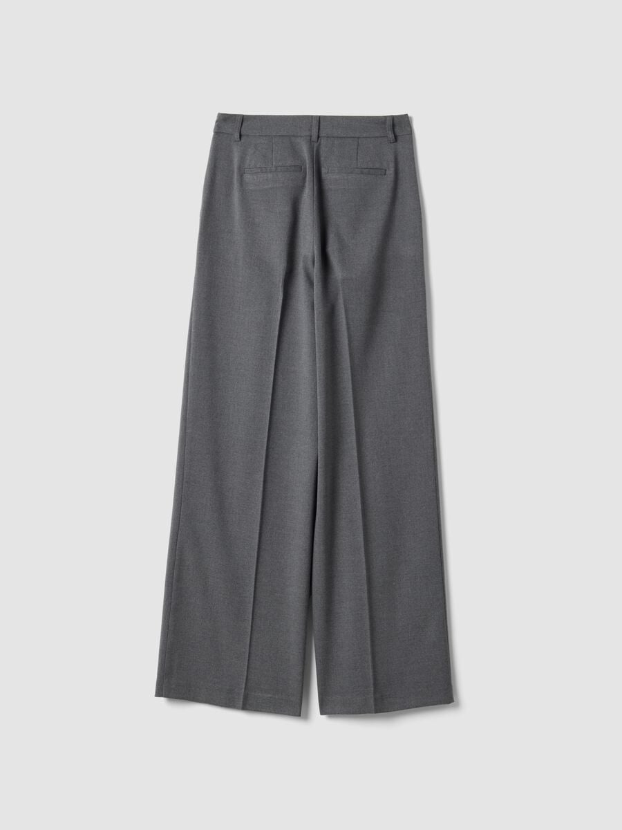 Grey wide-leg formal trousers in stretch viscose_2