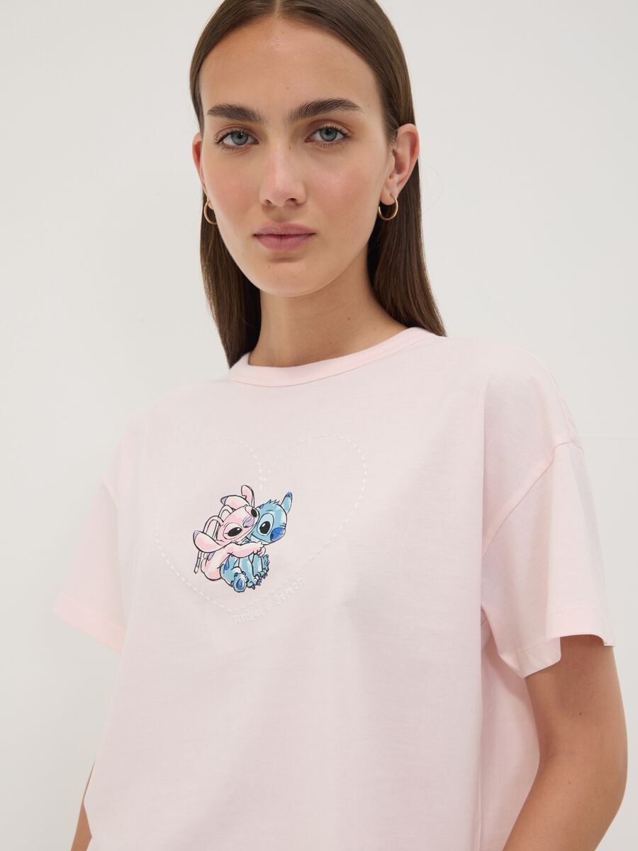 Pink pure cotton Lilo & Stitch print T-shirt, regular fit_2