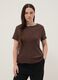 T-shirt in puro cotone marrone a righe regular fit_2