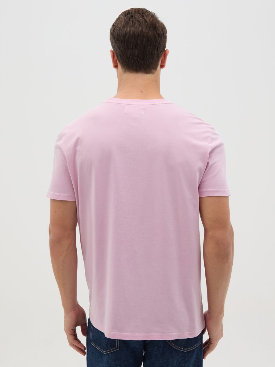 Men’s pink regular fit T-shirt in 100% cotton_3