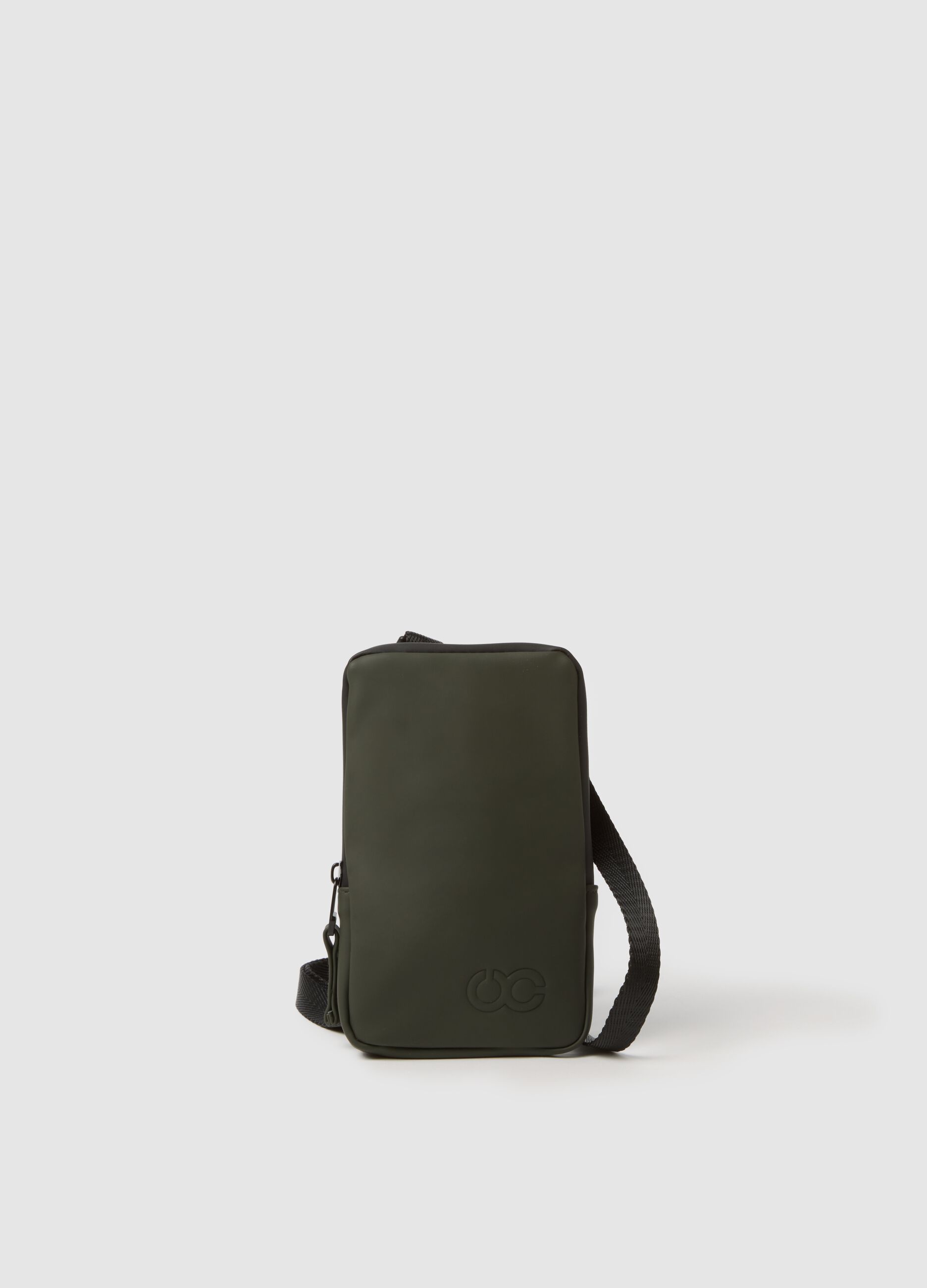 Green Shoulder Bag with Zip