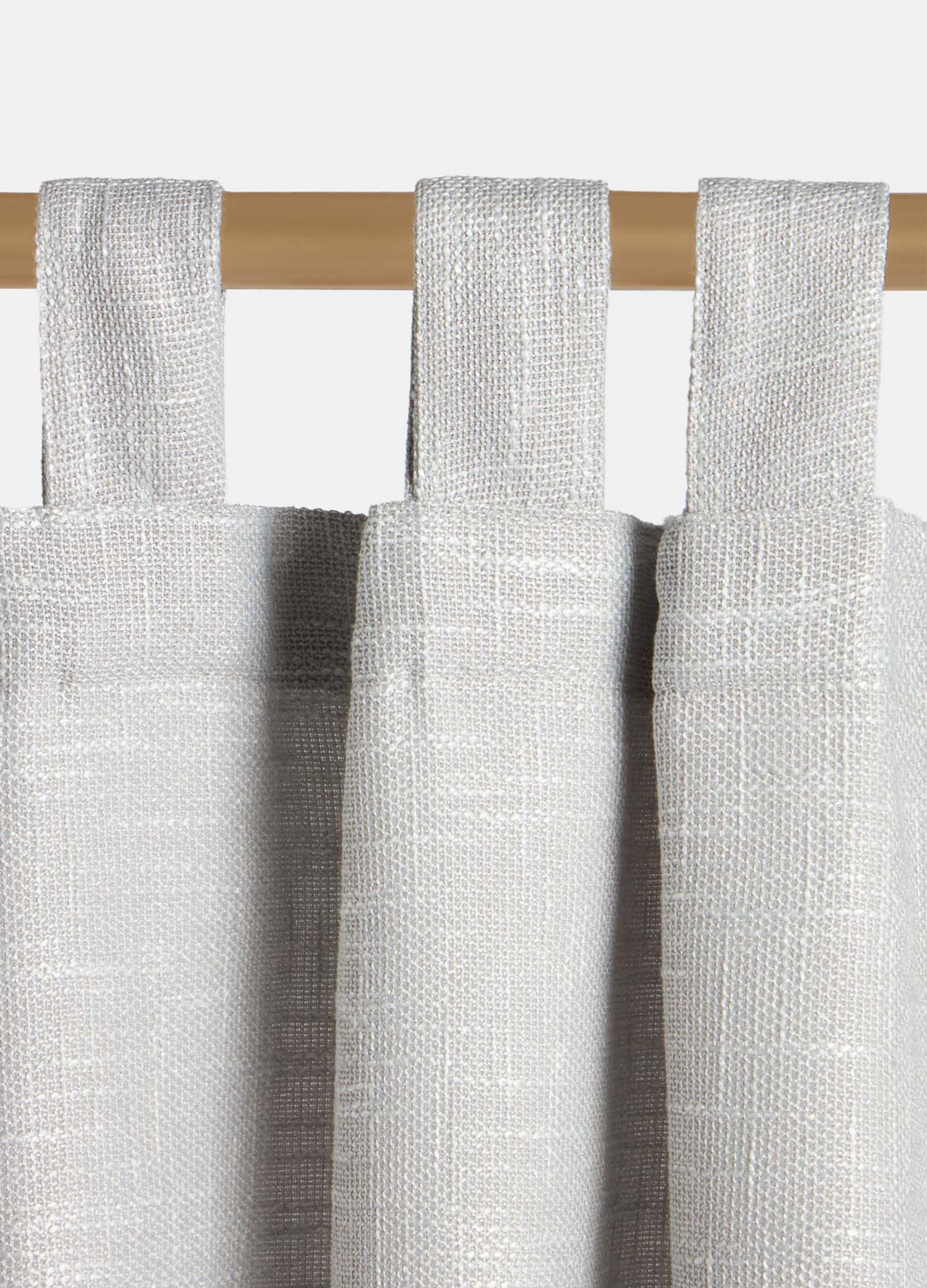 Fabric curtains with loops