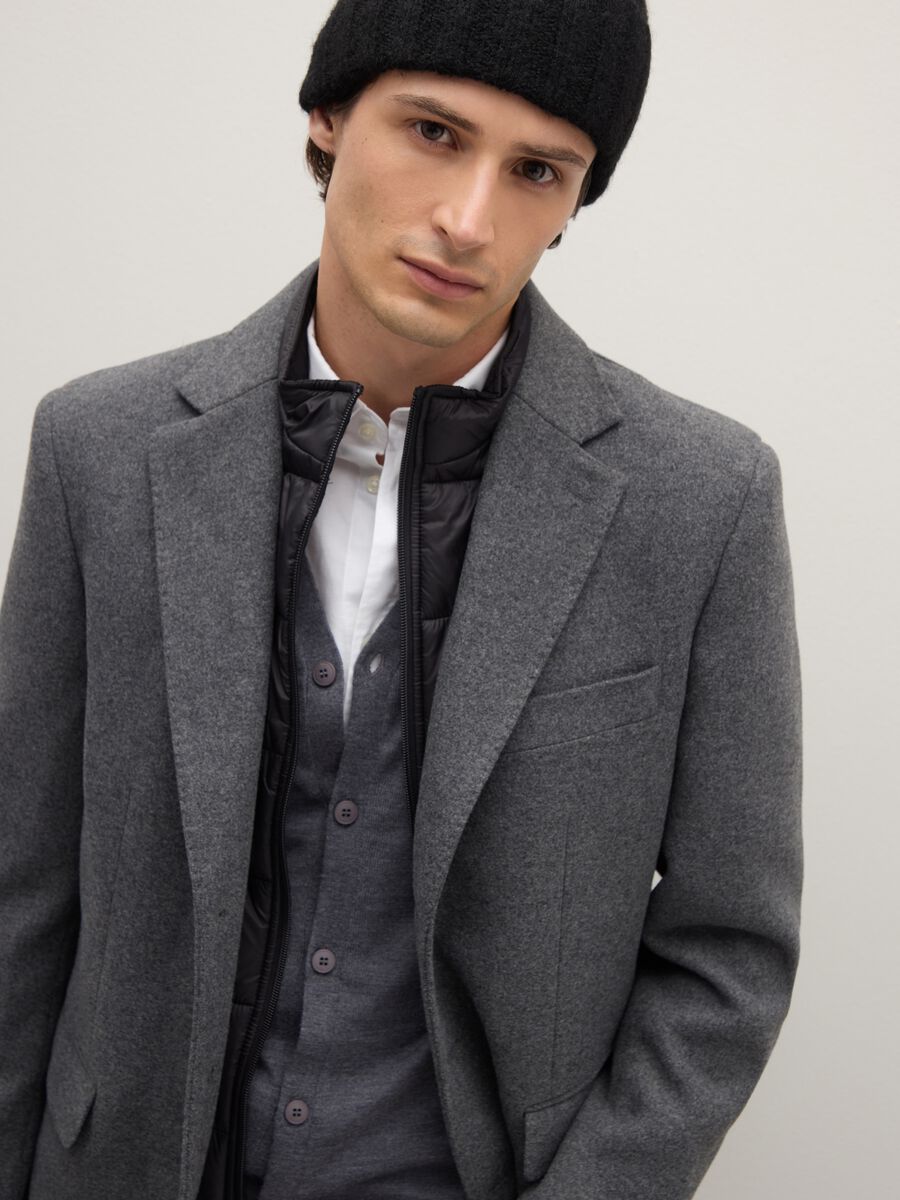 Cappotto grigio regular fit con bottoni_3