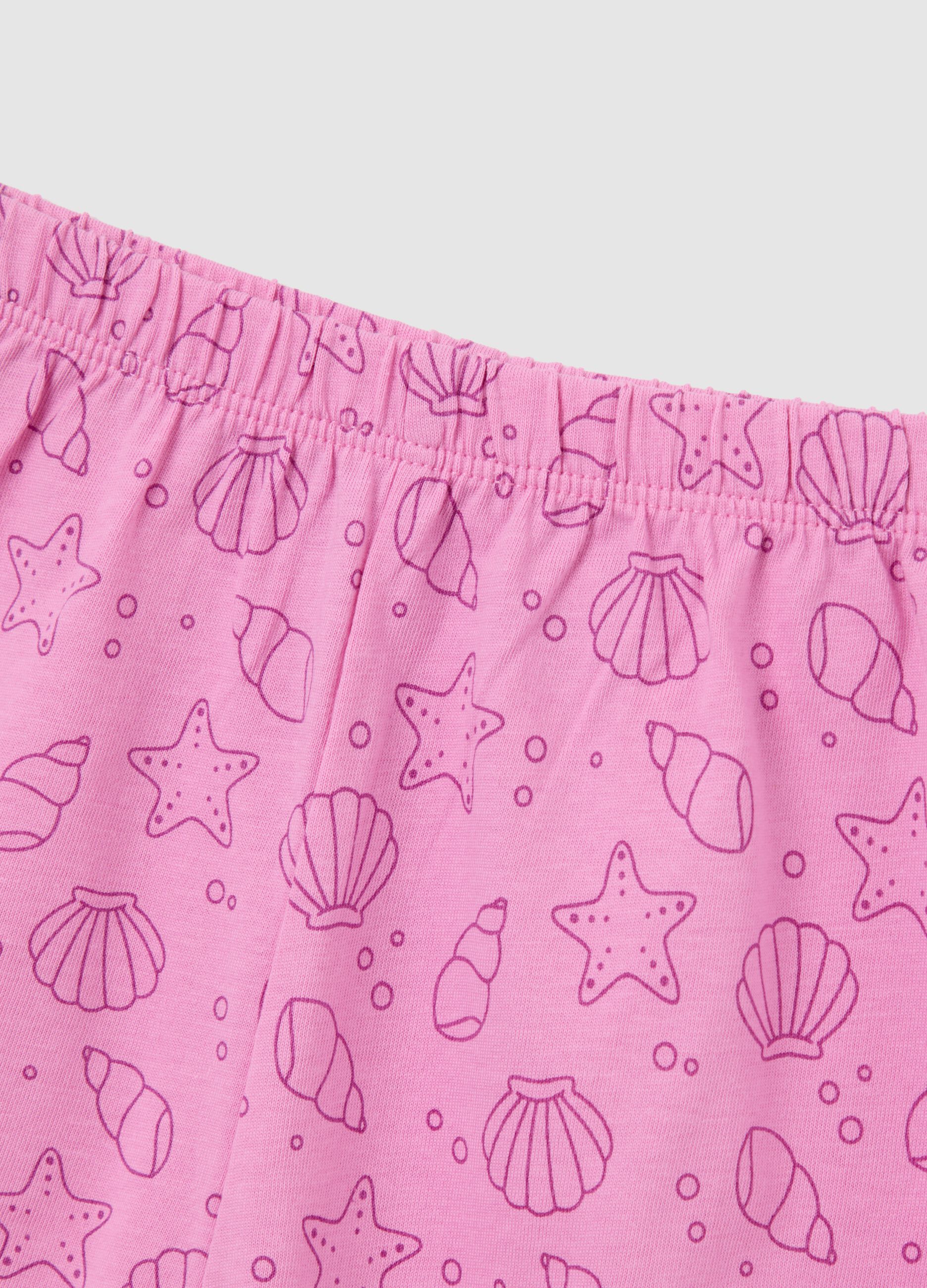 Set da neonata in puro cotone bianco e rosa regular fit con stampa