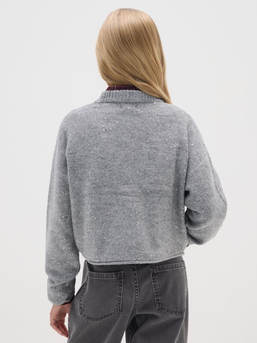 Grey crew neck jumper with lurex_1