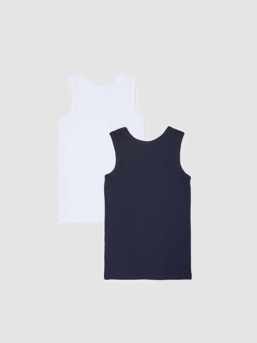 Pack of blue and white cotton vests_1
