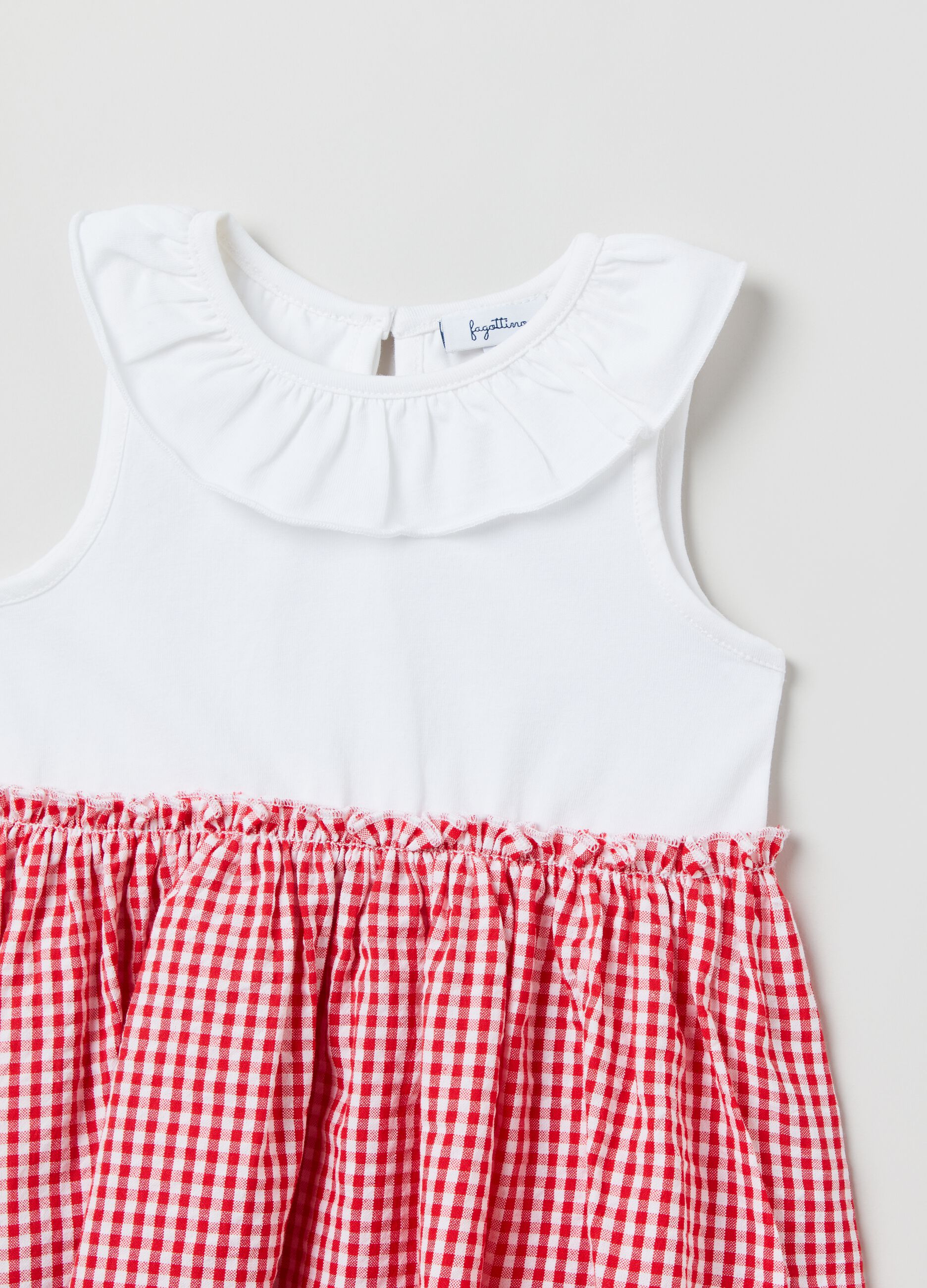 Dress with yarn-dyed gingham pattern