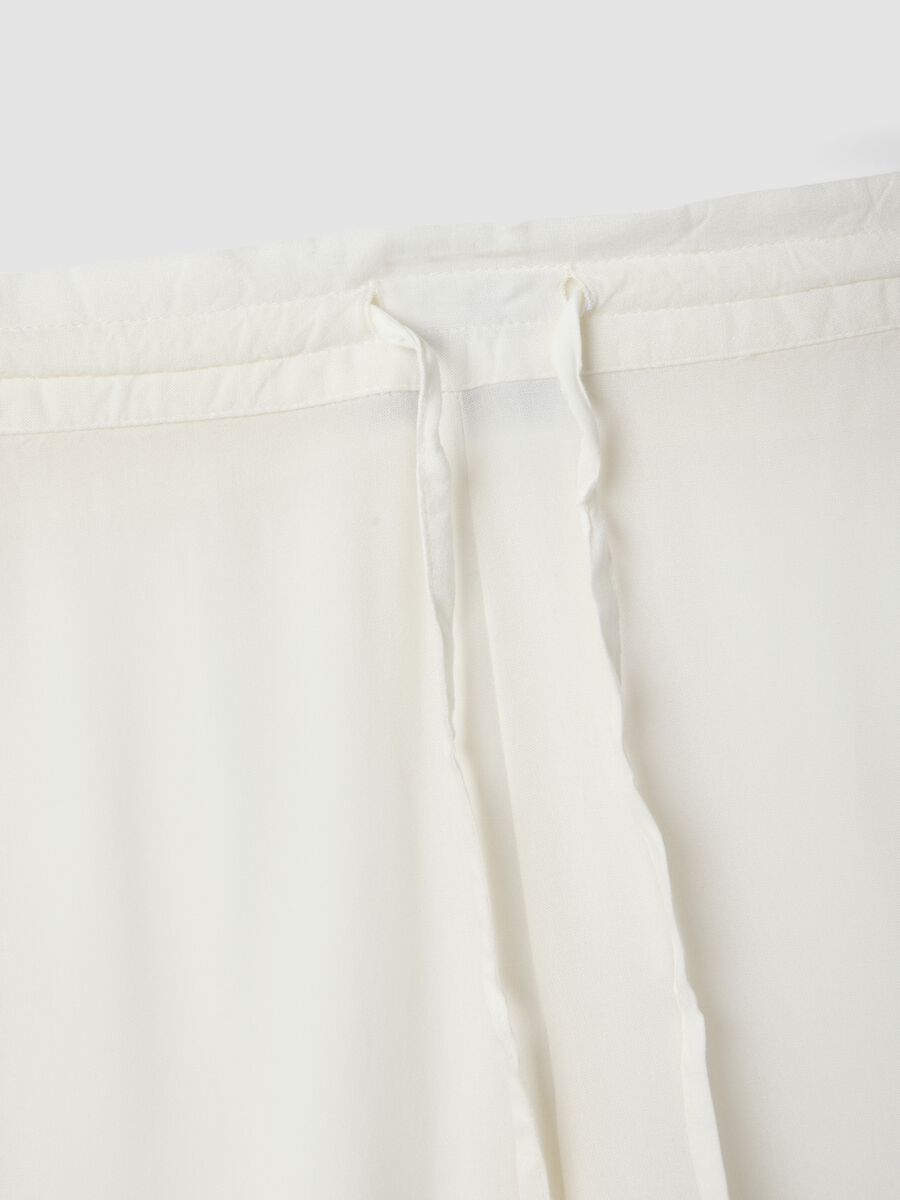 Pantaloni lunghi in pura viscosa bianchi_1