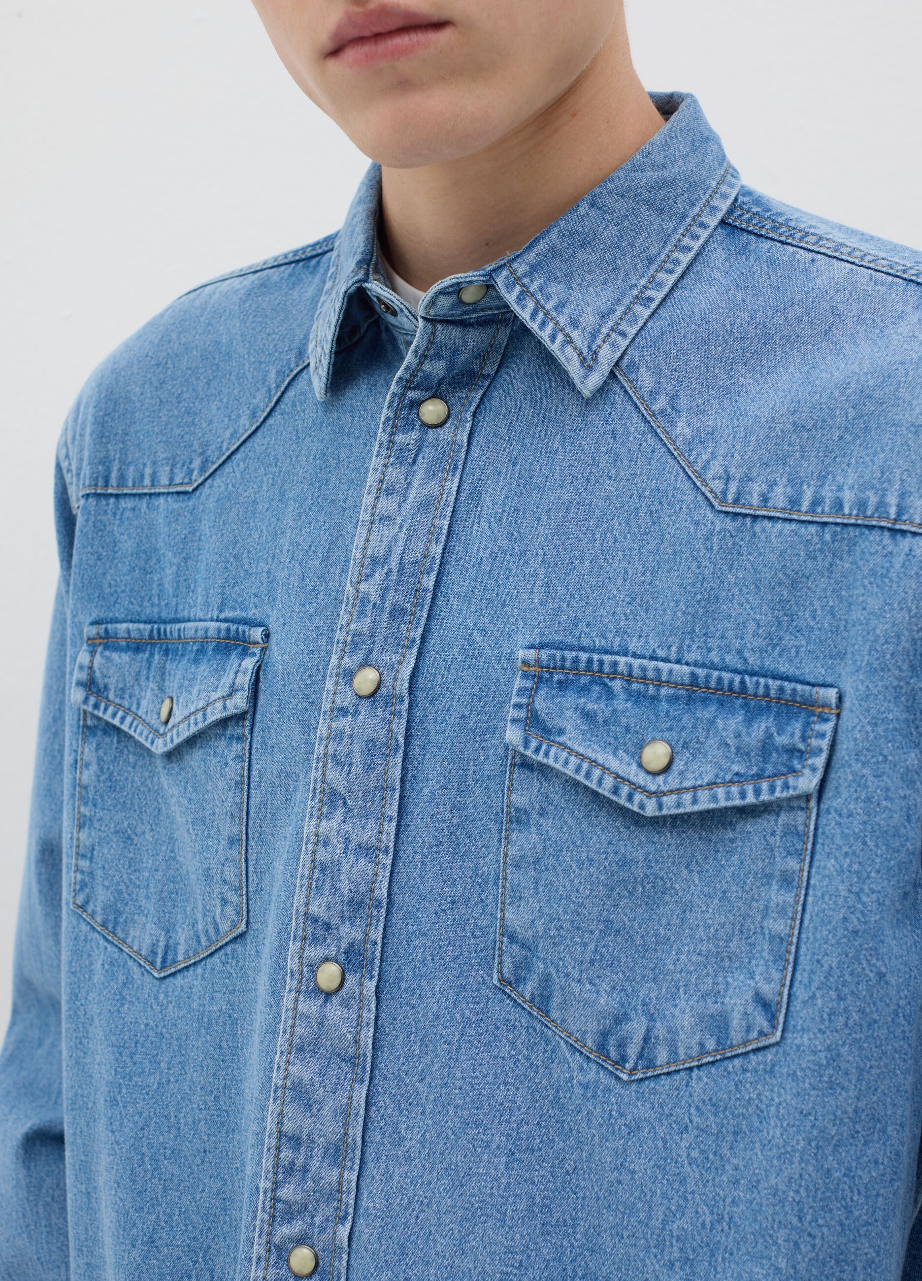 Camicia western in denim