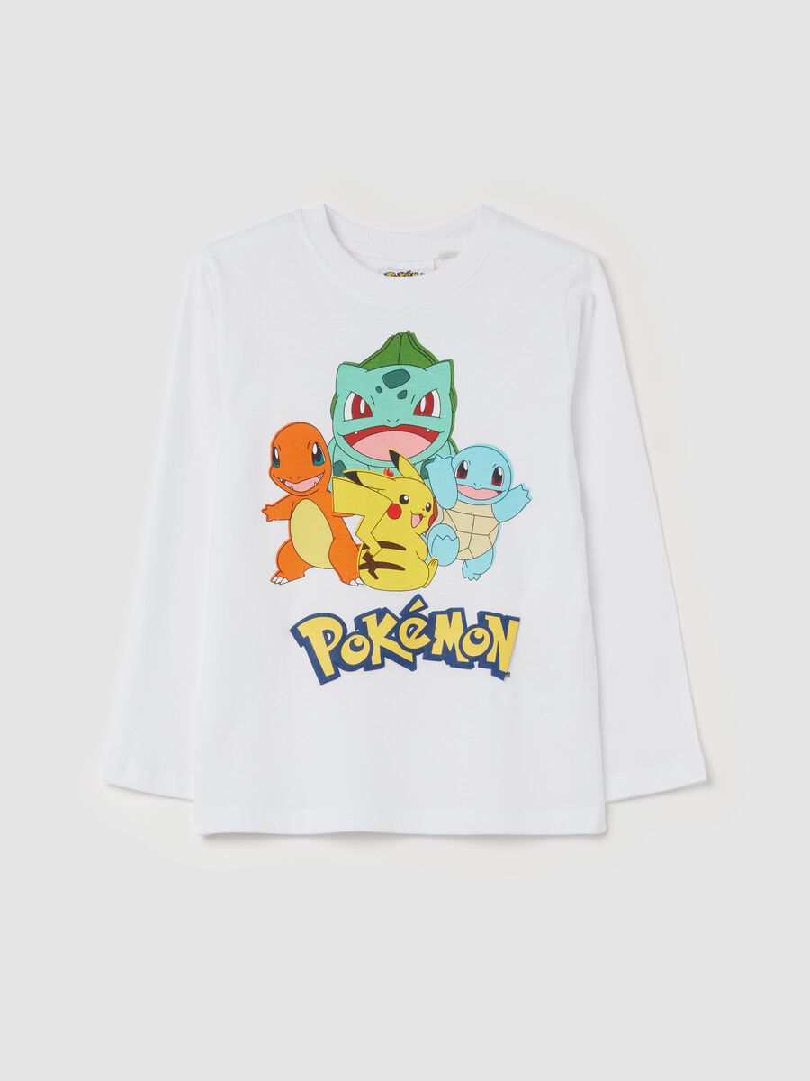 T-shirt a maniche lunghe con stampa Pokemon_0