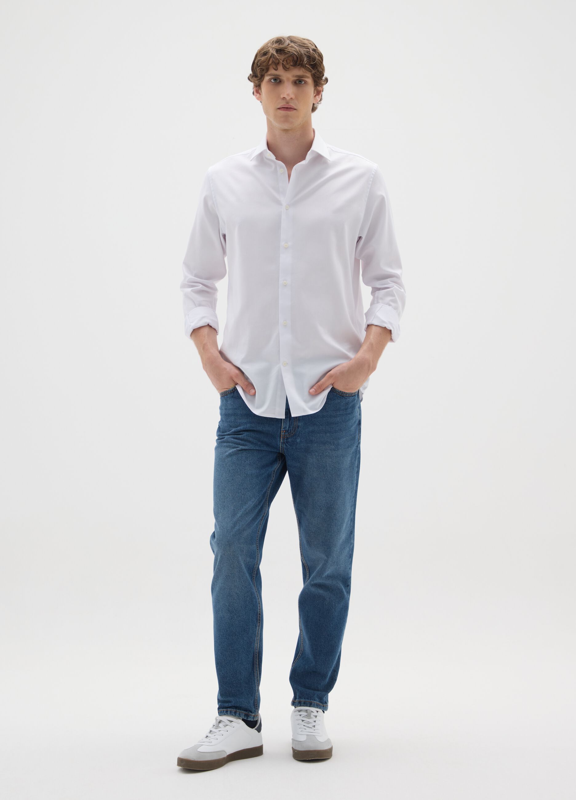 Pure cotton blue relaxed fit jeans