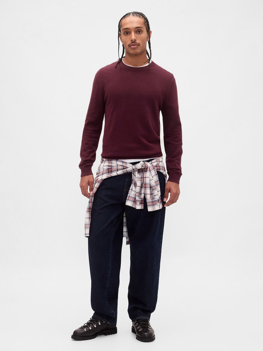 Maglione CashSoft girocollo in misto cotone_2