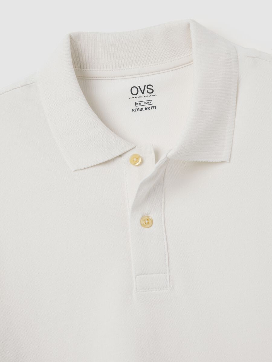 Polo da uomo in puro cotone beige regular fit_5
