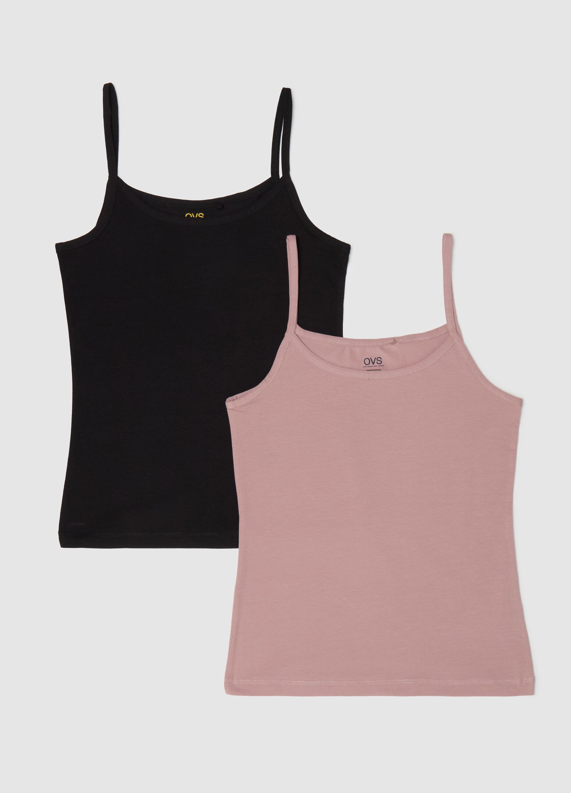 Two-pack vests with round neck