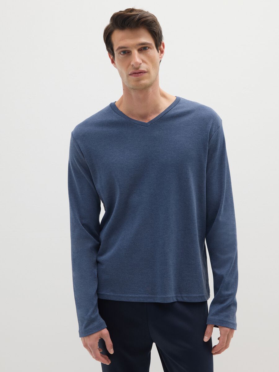 Pigiama in puro cotone blu regular fit_1