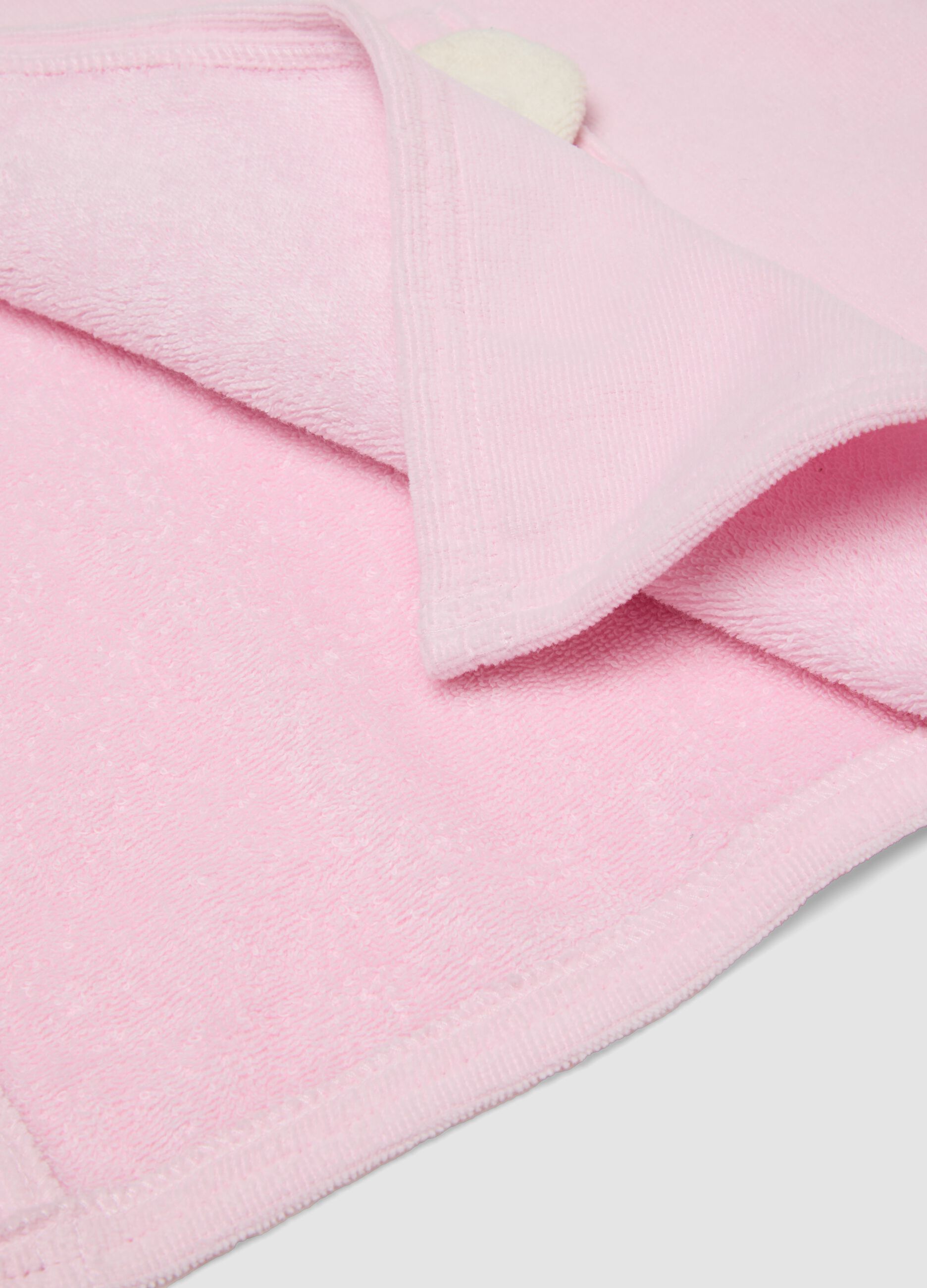 Pink organic cotton hooded poncho