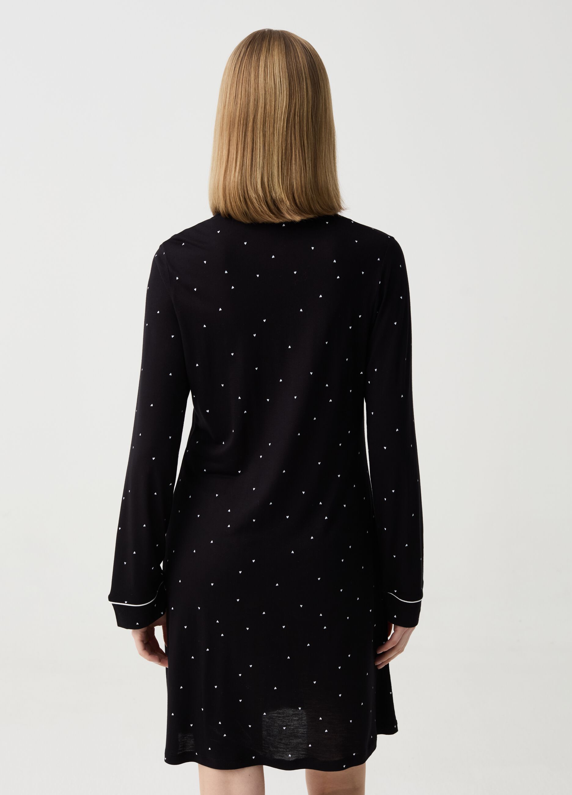Nightdress with small hearts print