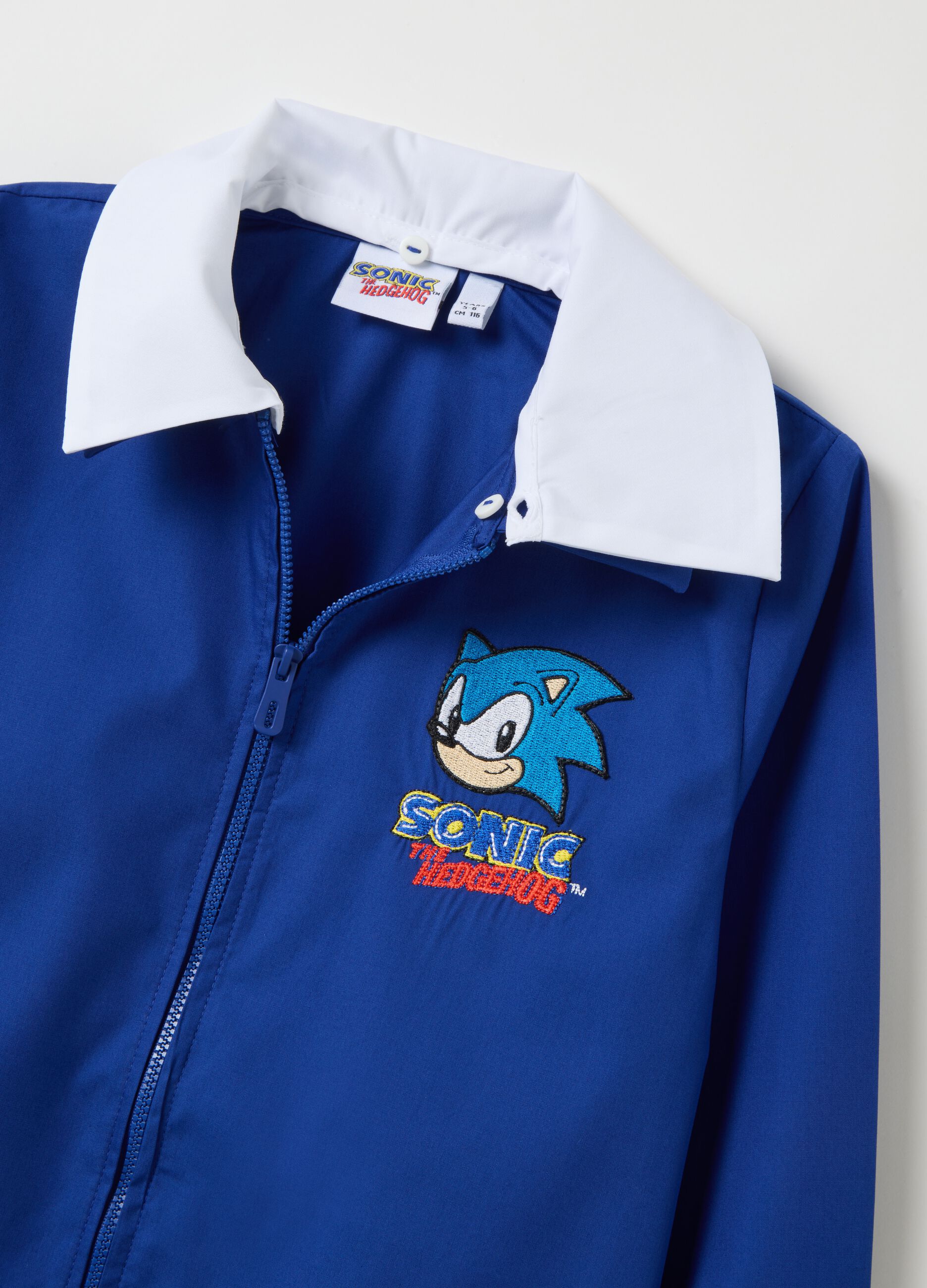 Blue School Apron with Zip and Sonic Patch