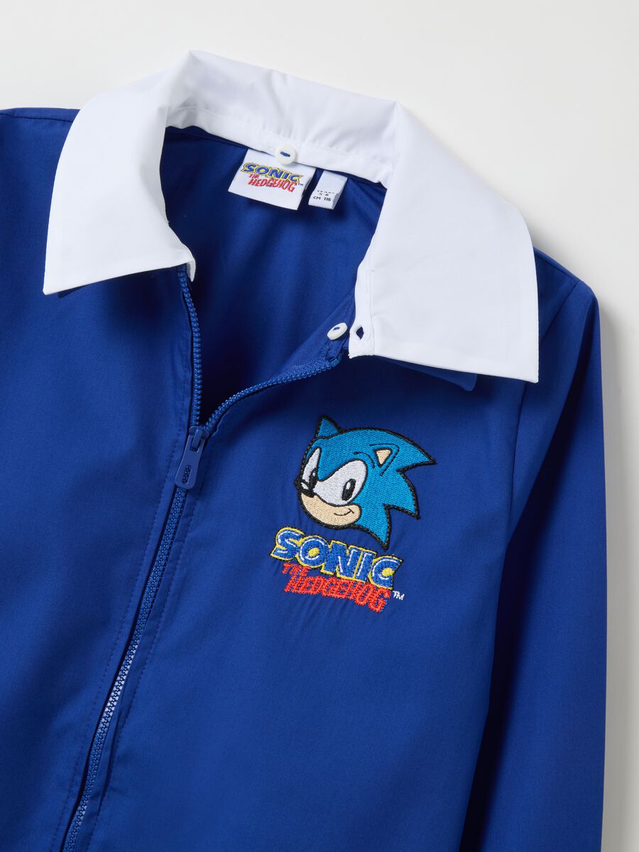 Blue School Apron with Zip and Sonic Patch_3
