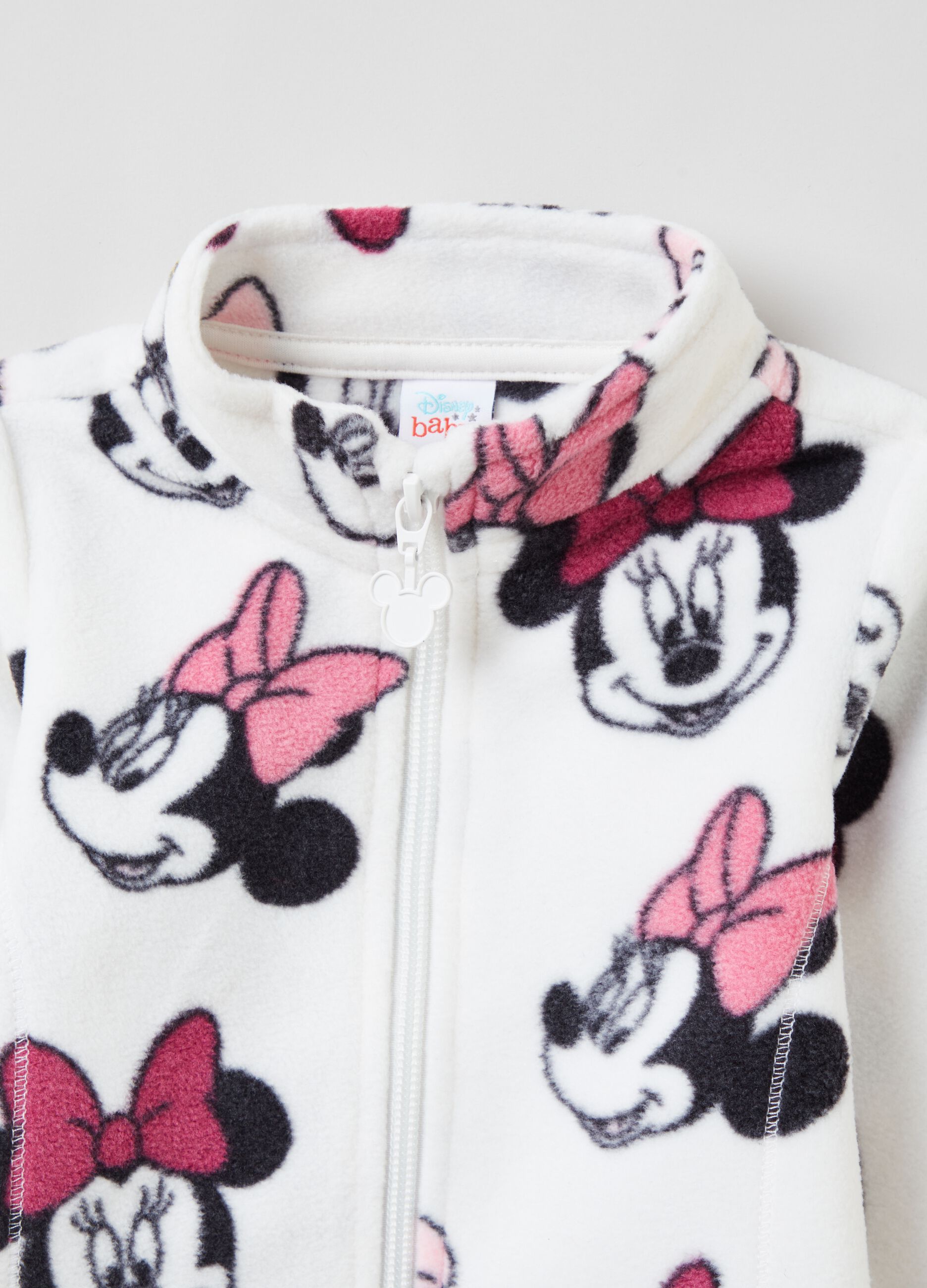 Full-zip in pile con stampa Minnie