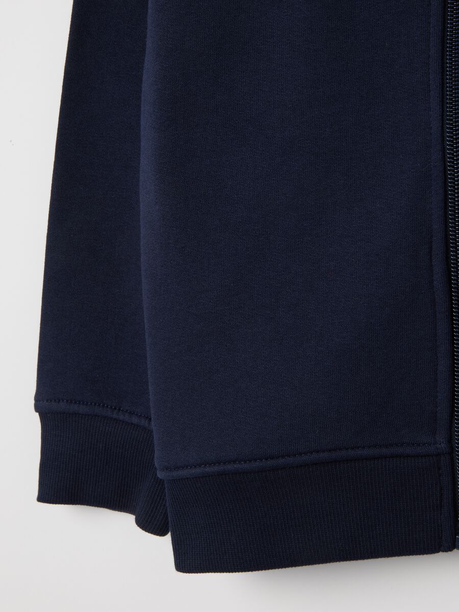 Felpa da bambino in puro cotone blu con zip_2