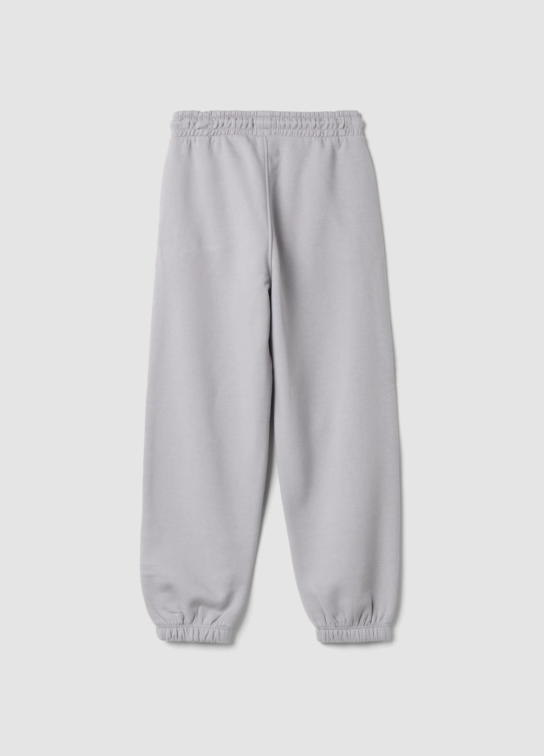 Pantaloni jogger grigi in misto cotone comfort fit