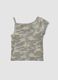 Grey cotton-blend one-shoulder T-shirt with camouflage print_1