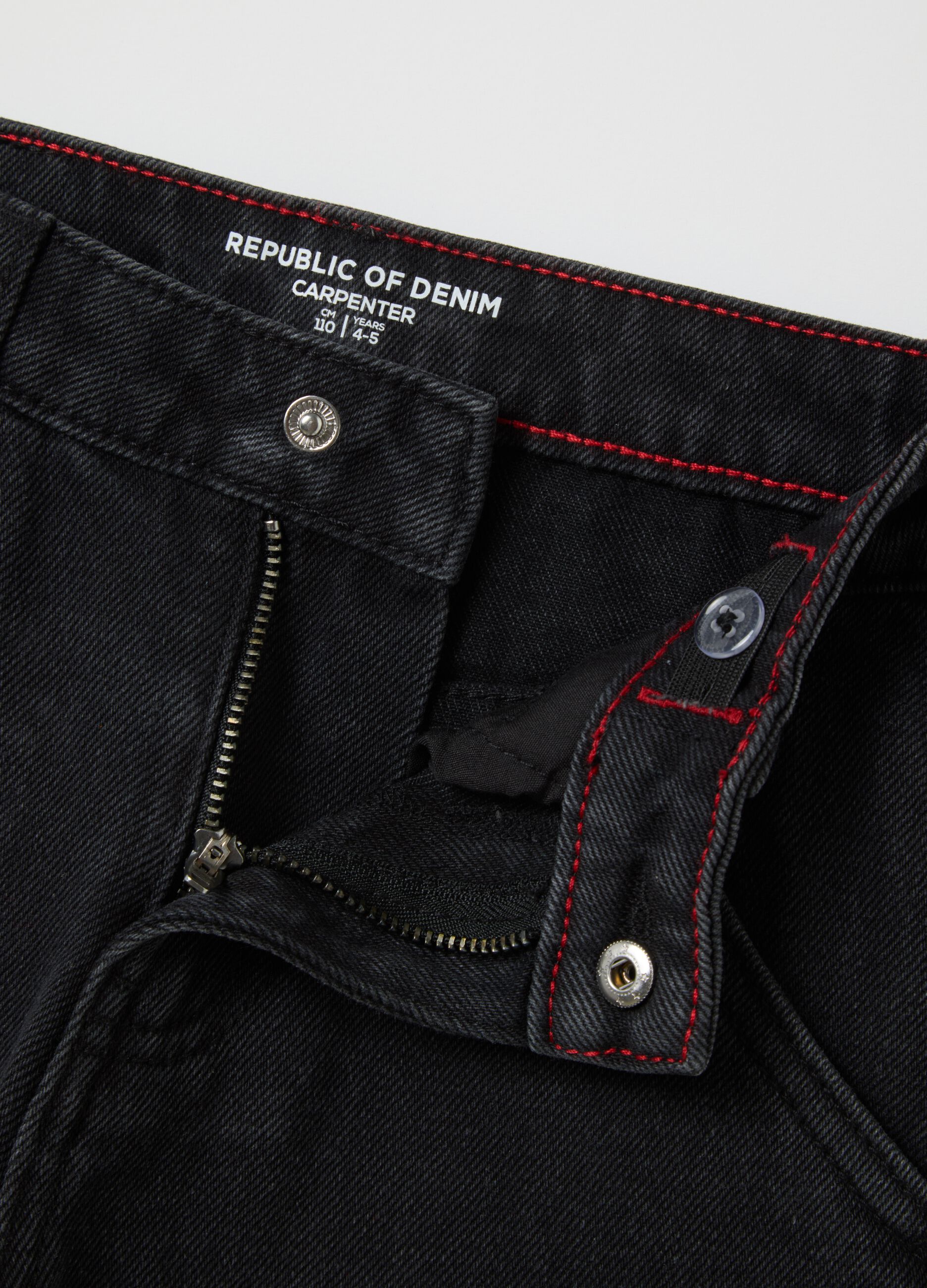 Black children's jeans in cotton blend