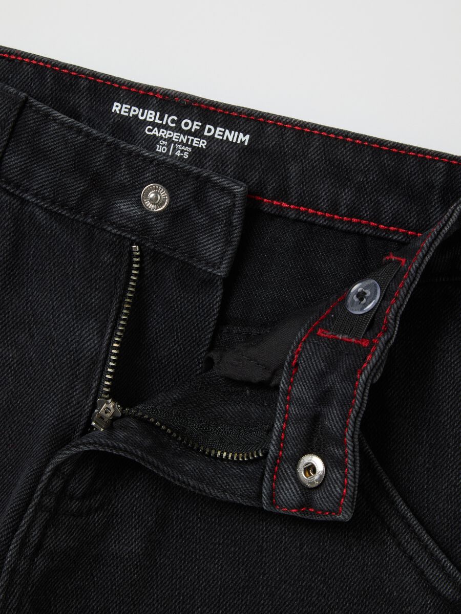 Jeans da bambino neri in misto cotone_2