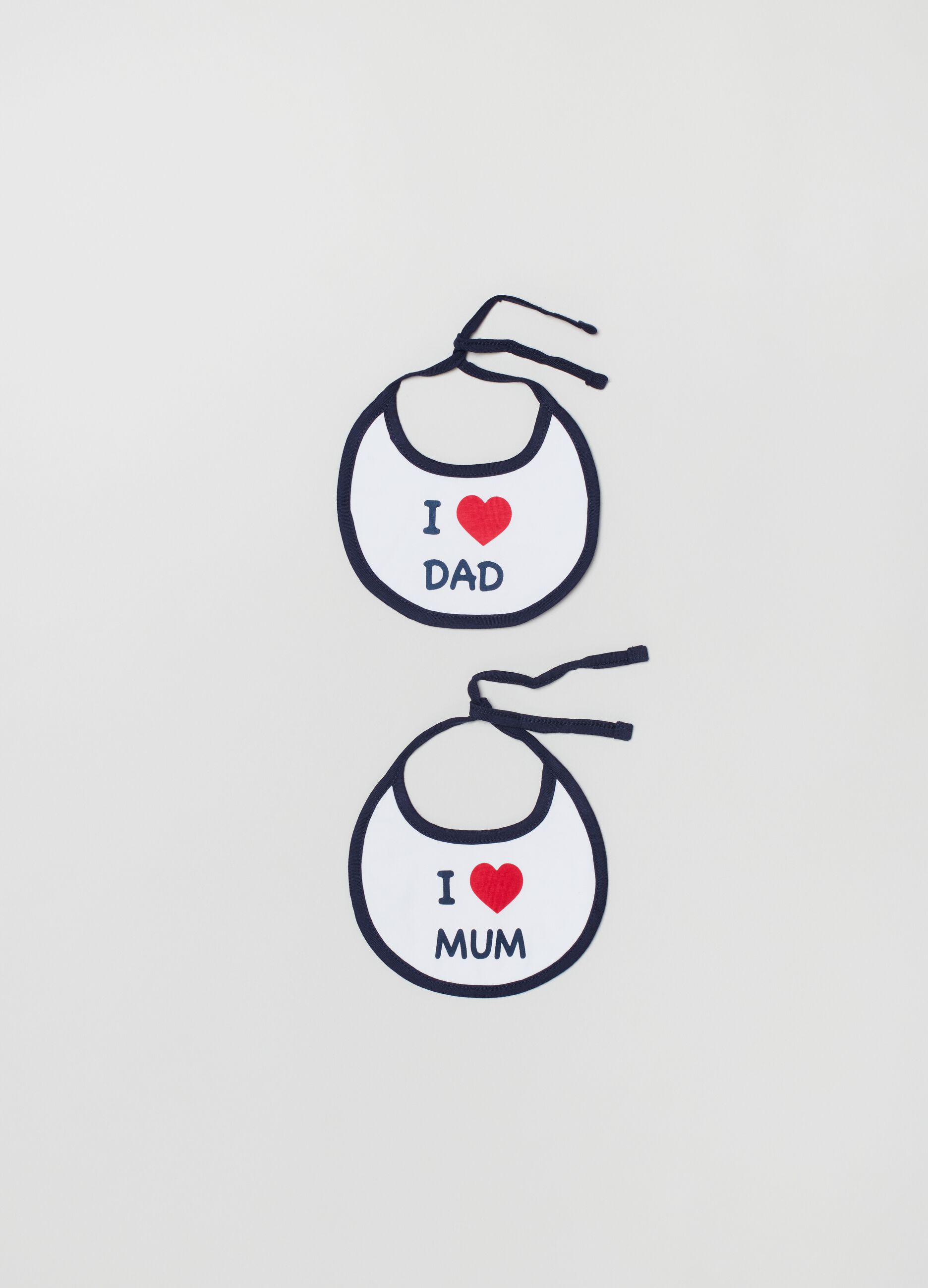 Two-pack I Love Mum and Love Dad bibs