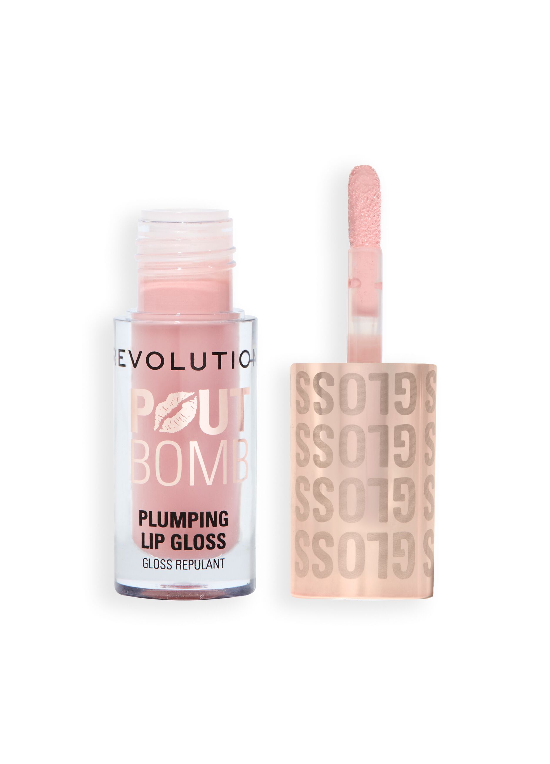 Revolution Pout Bomb Plumping Gloss Candy Pink Nude