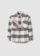 Beige checked pure cotton shirt_0