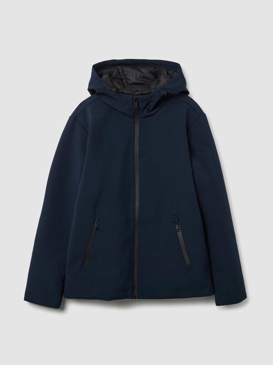 Blue Stretch Fabric Jacket Regular Fit_4